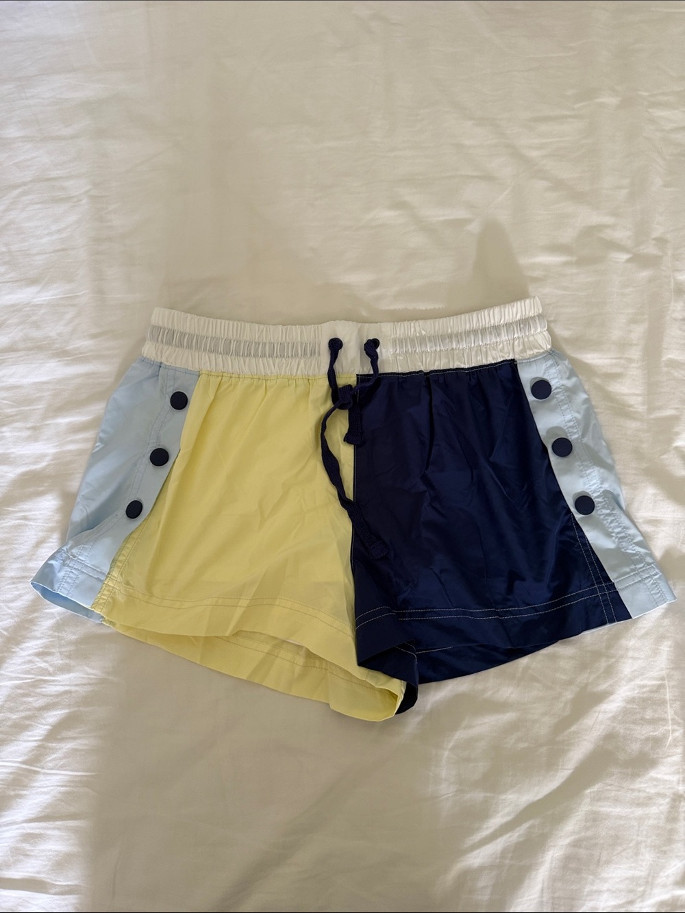 FP Movement by Free People Colorblock Navy, Yellow & Light Blue Athletic Shorts